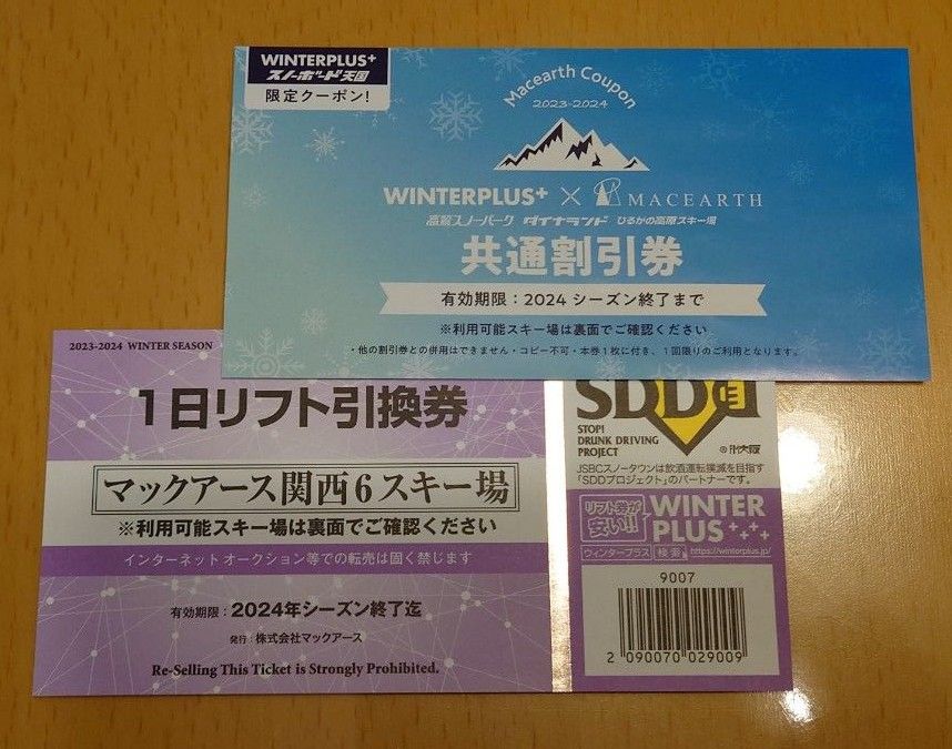 アウトレット限定 マックアース関西6スキー場 リフト券 - 施設利用券