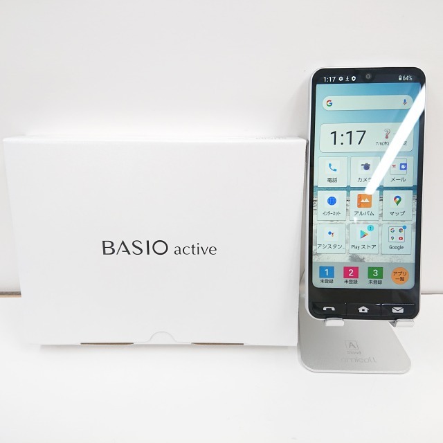 BASIO active SHG09 au シルバー 送料無料 即決 本体 c01728_画像1