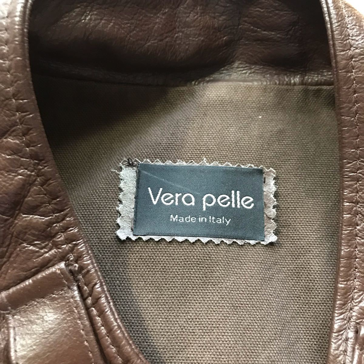 イタリー製 ベラペレ ライダースジャケット 定価約20万 136-6-1 メンズ 54 ダークブラウン VERA PELLE_画像4