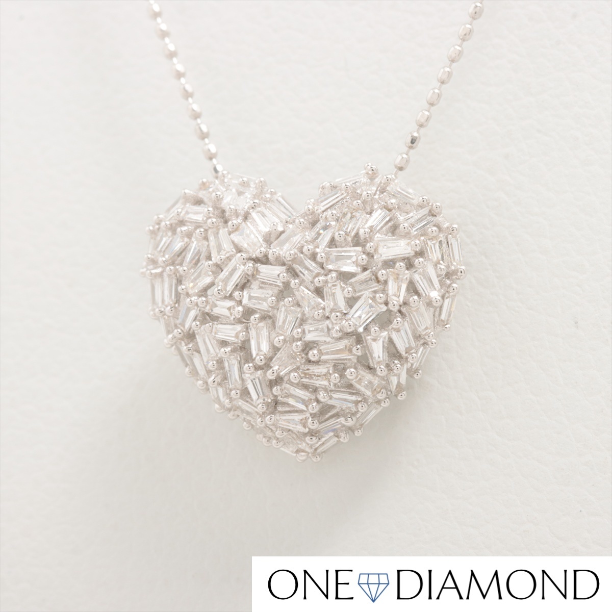  diamond колье Heart натуральный бриллиант ковш diamond K18 WG 2.4g D0.4ct