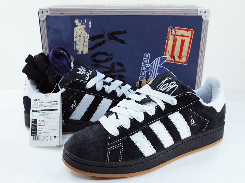 美品 29cm Korn adidas Originals CAMPUS '00s キャンパス スニーカー コーン 黒 ブラック Black White Gum US11 アディダス FT