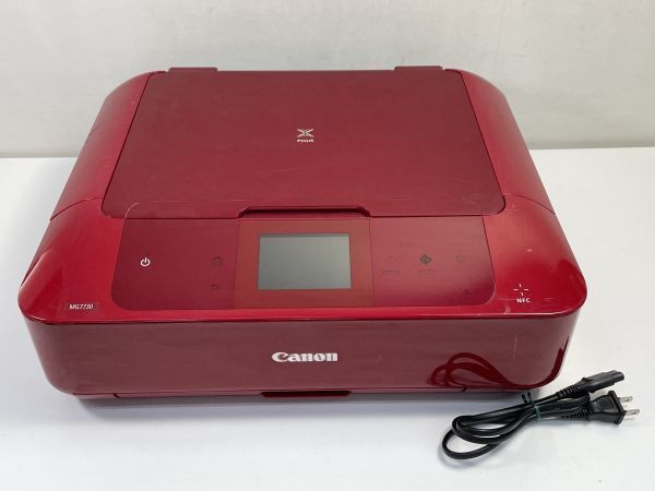 動作確認済 安心動作保証付 印字600枚以下 CANON MG7730 キャノン レッド  無線LAN A4 コピー機 プリンター【H61780】の画像1