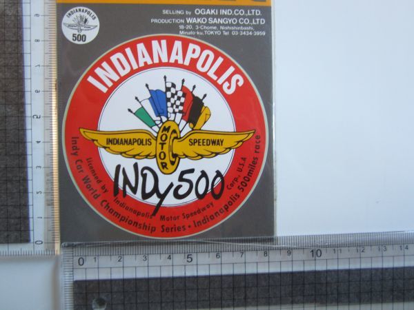 ビンテージ 希少 INDIANAPOLIS INDY500 インディアナポリス500 インディ500 ステッカー/デカール 自動車 バイク オートバイ レーシング S93_画像6