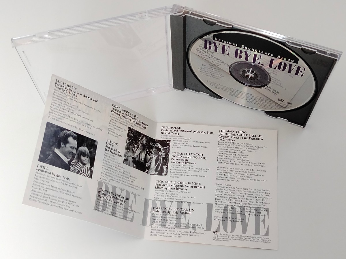 BYE BYE, LOVE SOUNDTRACK CD Giant US 924609-2 95年作,Jackson Browne&Timothy B.Schmit,CSN&Y,Dave Edmunds,Linda Ronstadt,Beach Boysの画像4