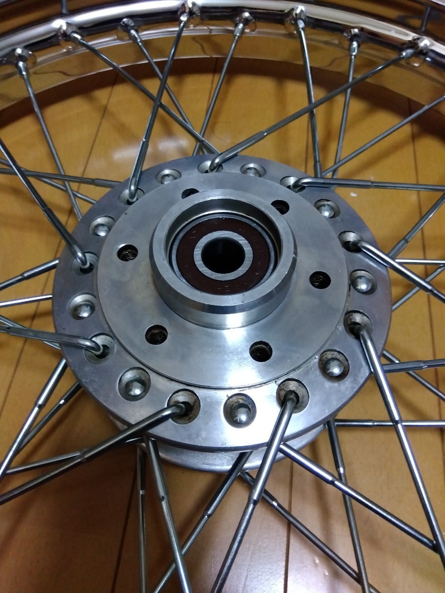 GS400 スポークホイール 前後18x1.85フロントレストア、リア純正新品 GSX400E GSX400L GSX400T GSX250E GSX250L GSX250T ザリ ゴキ GT380 _画像3