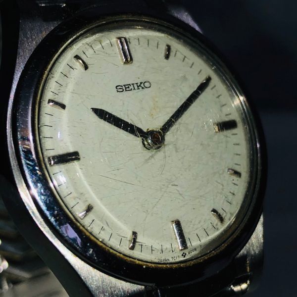 yt4008【60】//SEIKO★セイコー　メンズ腕時計　7C17-8000　盲人用時計　腕時計_画像3