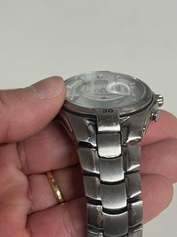 12A93 CITIZEN シチズン メンズ 腕時計 クロノグラフ GN-4Ｗ-Ｓ 不動品_画像3