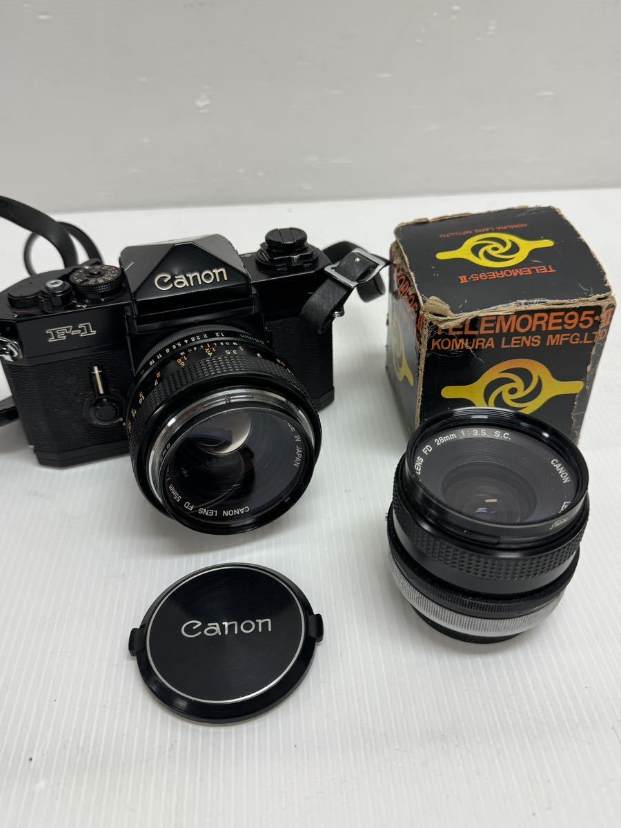 Canon F-1 フィルム一眼レフカメラ　レンズ2個付き　FD 55mm 1:1.2 28mm 1:3.5_画像1