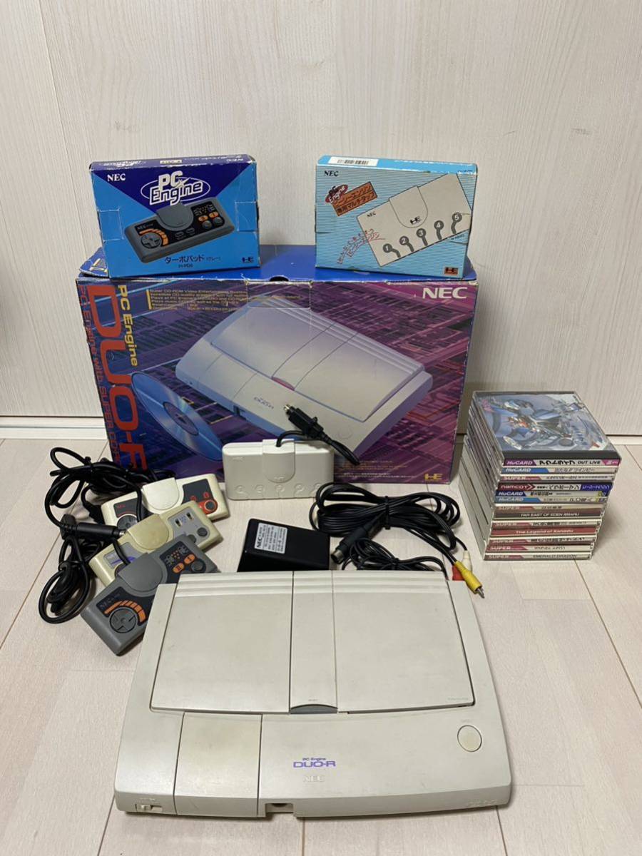 NEC PC Engine Duo-R PI-TG10 ゲーム機 / ソフト 10点/増設タップ/コントローラー3個/完全実動品　確認済み！_画像1