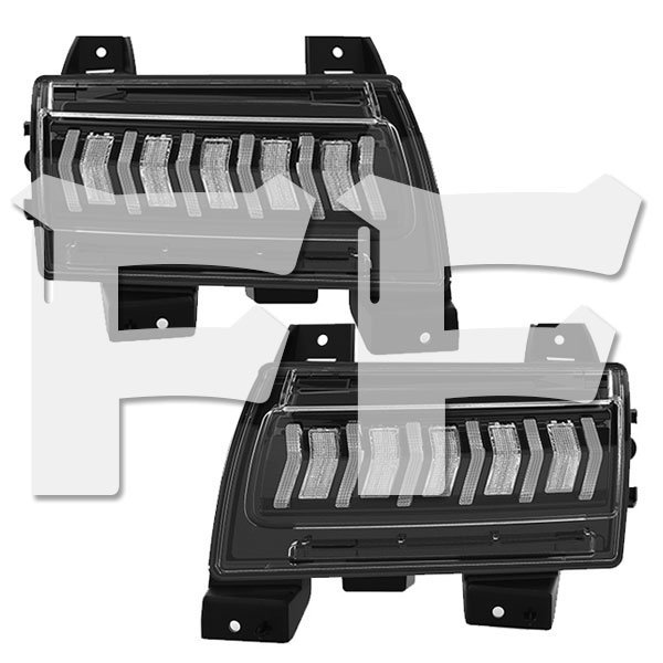 Jeep Wrangler JL Sahara Rubicon Overland Rubicon DRL 2018-UP 流れるウインカーライト 30W 色選択:灰色・透明 MS-JLTR9 新品