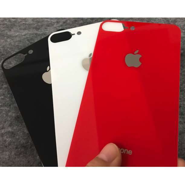 s50【 iphone7/8/SE2　カラー：ブラック 】 背面保護ガラスフィルム アイフォン アイフォーン 裏側 光沢 アップルロゴ リンゴ(1)_画像4