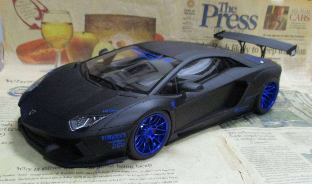 ★レア絶版*世界199台*GT Spirit*1/12*Lamborghini Aventador Coupe LB Works LB Performance マットブラック≠BBR