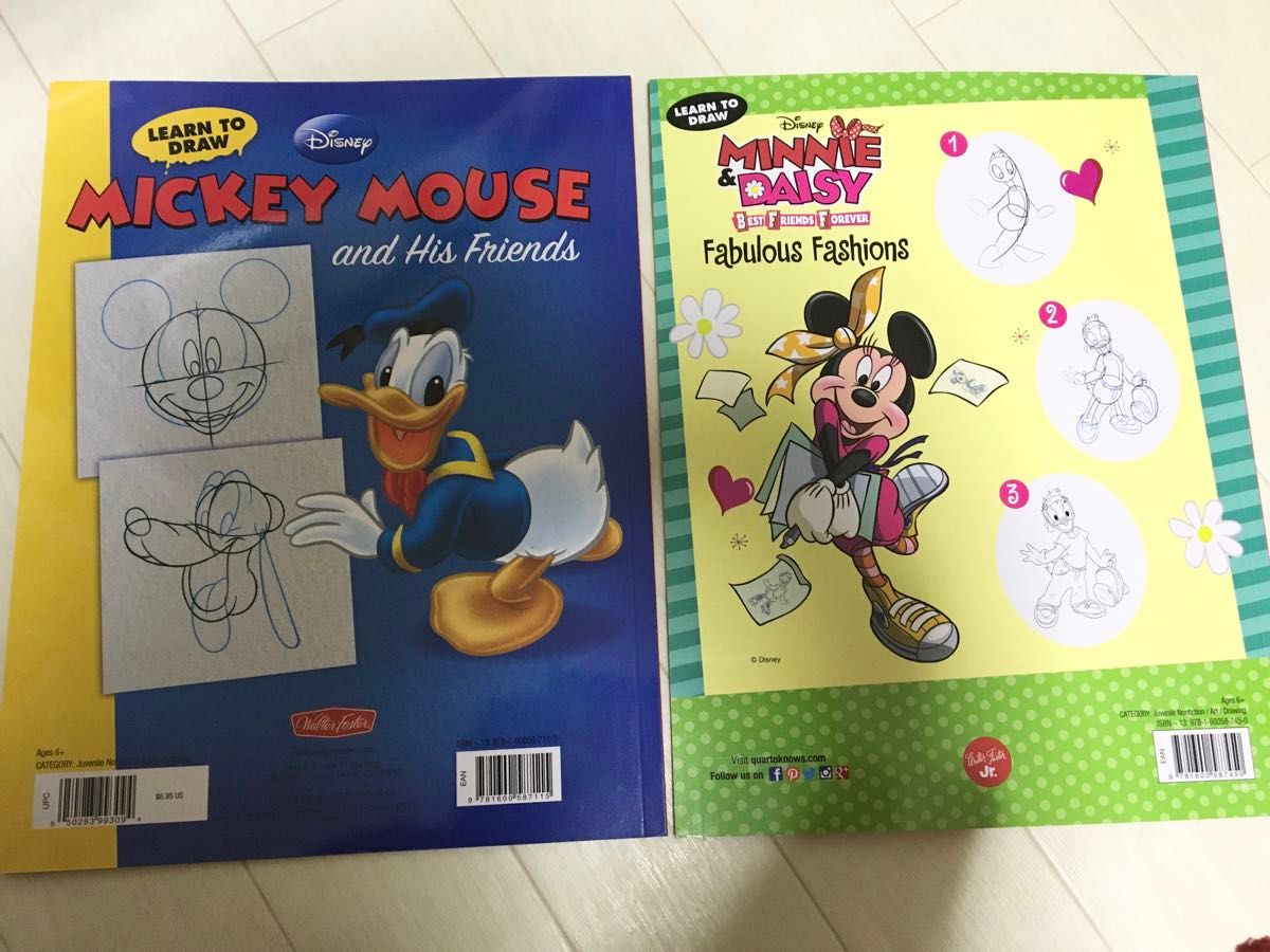 ディズニー ミッキー＆ミニー デッサンブック2冊（英語絵本 デザイン  ミッキーマウス 洋書 アクティビティ ワークブッ