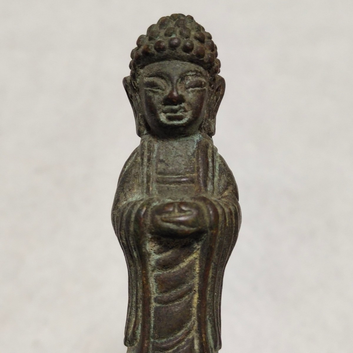 仏教古美術 銅 細工 晋代特徴 悲哀の表情 釈迦像 仏壇 置物 希少_画像2