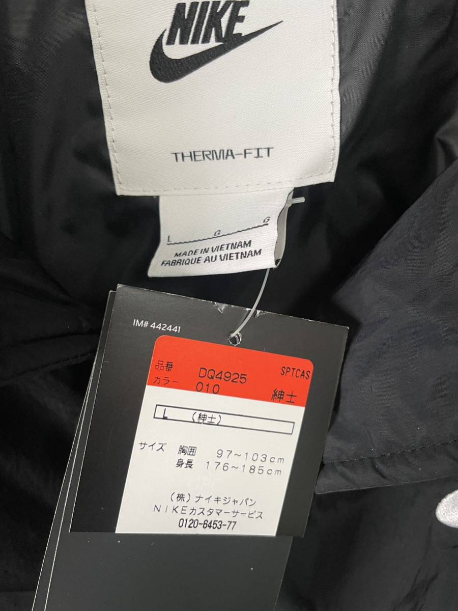 L」NIKE ナイキ NL TF FILLED 中綿入り コーチジャケット 黒 L」NIKE ナイキ NL TF FILLED 中綿入り コーチジャケット 黒