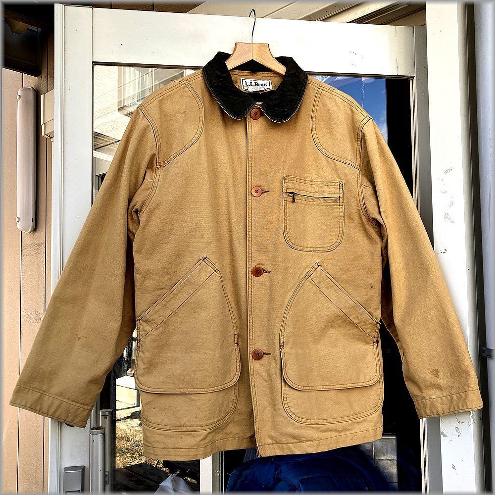 【超目玉枠】 ★L.L.Bean 古着 コート ハンティング ビンテージ R★検 M 90s USA製 ダック地 カバーオール ジャケット size エルエルビーン 80s 男性用