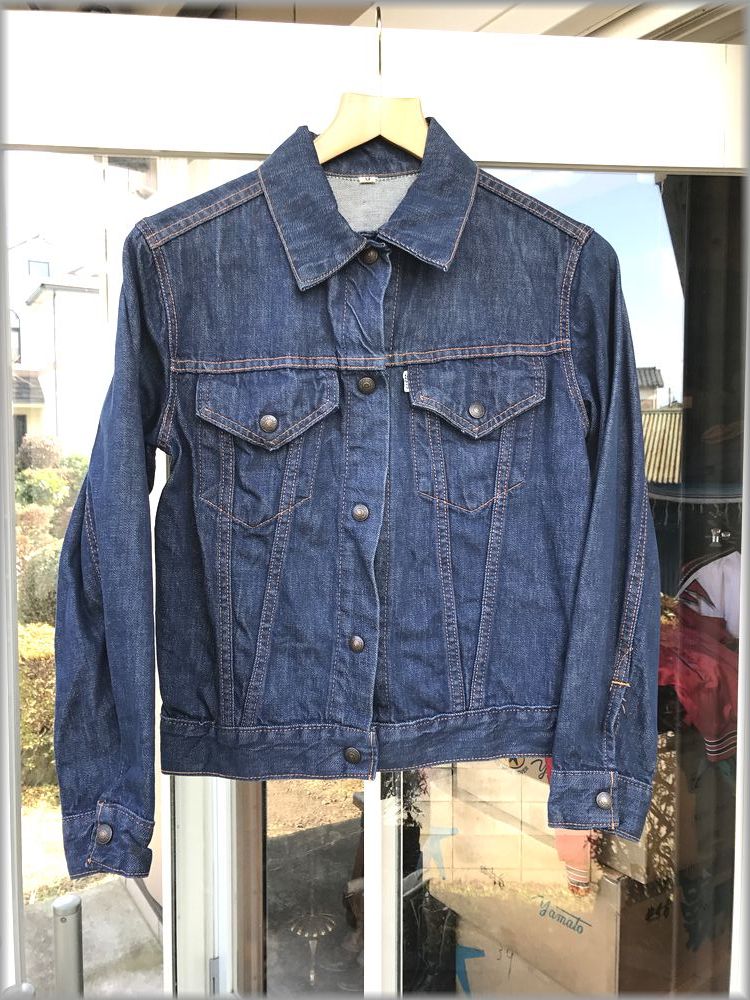 Levi's white tag big E Vintage denim jacket size M dark blue Denim *  inspection jacket : Real Yahoo auction salling