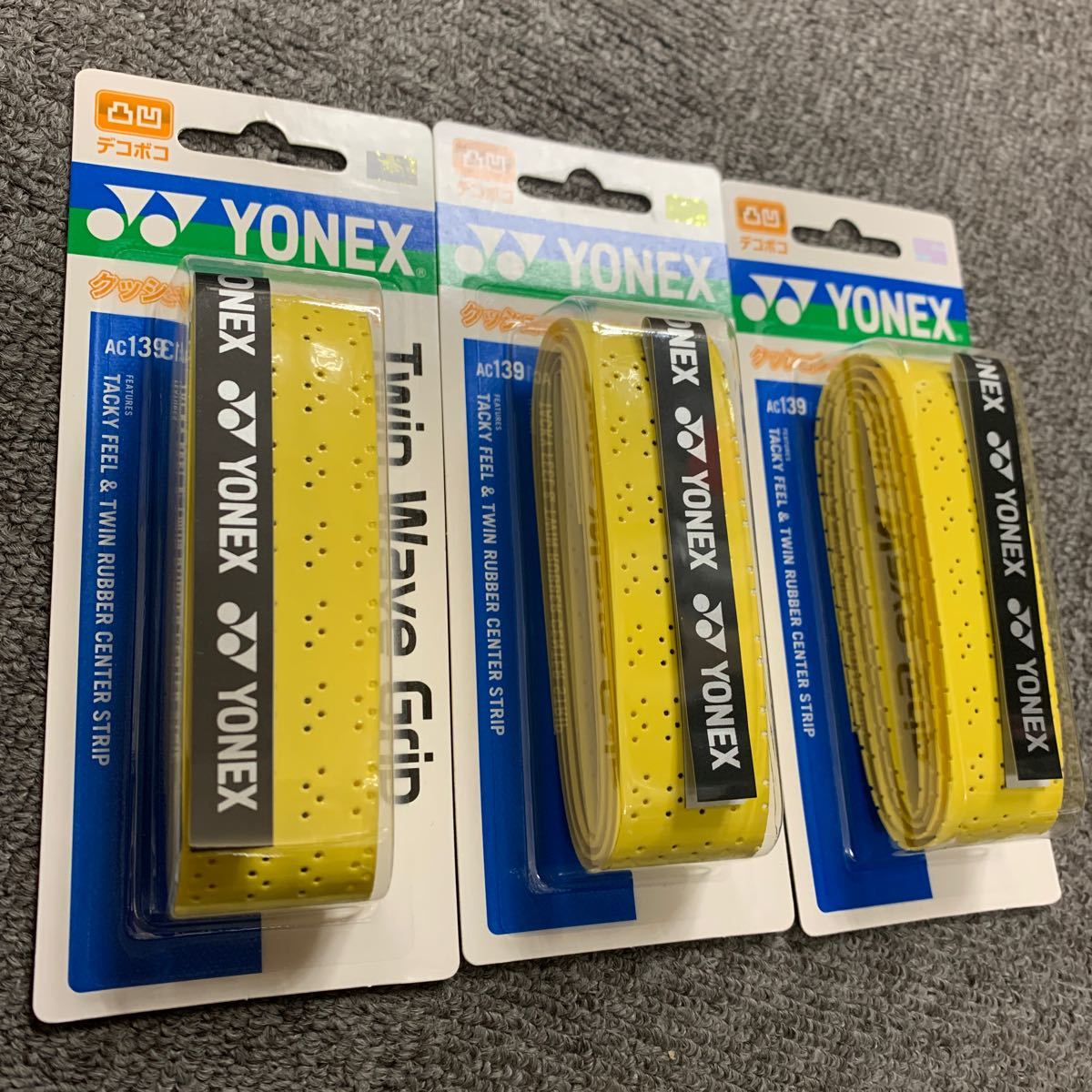 # Yonex twin wave grip AC139 [1 pcs insertion ] citrus yellow ×3 piece set ②