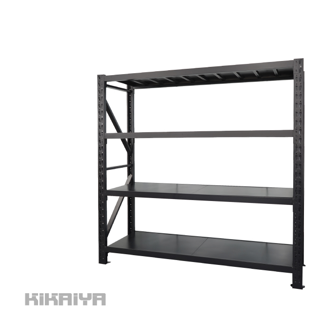 Kikaiya Steel Rack 4 -Stage Black Commercial Shelce Metal Metal Load емкостью 350 кг x 4 шага (отдельные лица останавливаются отдельными лицами)