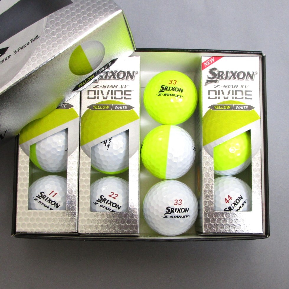 US仕様 2023年 SRIXON Z-Star XV DIVIDE YL/WH 1箱 12球 1ダース ボール スリクソン ダンロップ DUNLOP 3ピース イエロー/ホワイト_画像2