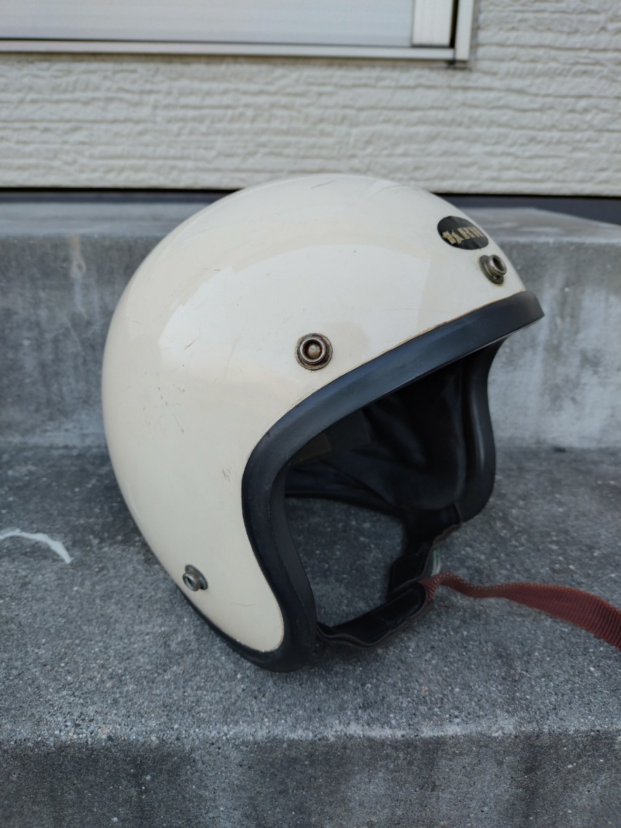 KRW ビンテージ ジェットヘルメット 70s 当時物 ハーレー ショベル チョッパー BELL BUCO 500TX 小振り 小帽体_画像3