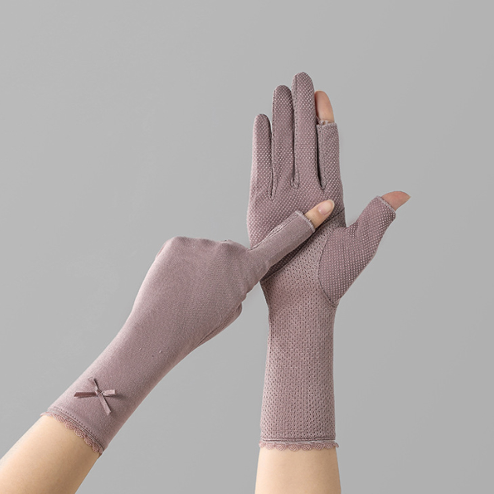 手袋 リボン レディース 紫外線対策おしゃれ 手袋 薄手 滑り止め付き かわいい グローブ 日焼け対策 女性用_画像6