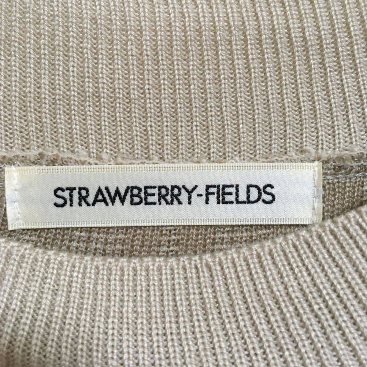  прекрасный товар *STRAWBERRY-FIELDS Strawberry Fields обычная цена 1.7 десять тысяч BGpa Trio to вязаный One-piece свободный размер бежевый женский сделано в Японии 