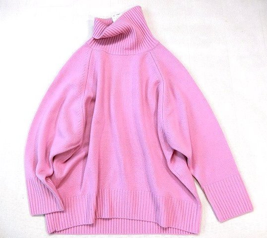 ■23区大きいサイズ44ウールカシミヤブレンドバルキータートルネックニット/ピンク21,010円■_画像4