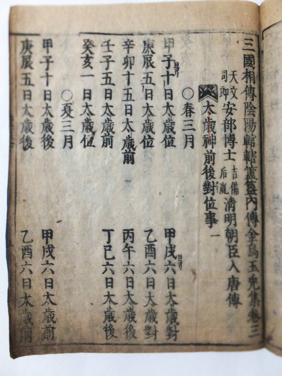 安倍晴明 下 三國相傳陰陽轄内傳金烏玉兎集 3巻-5巻 天和2年 村上勘兵衛刊 和本 江戸期 陰陽 易学_画像4