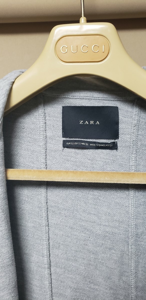 ★LA購入★試着のみ超美品★ZARA/ザラ★スウェット生地フード付き★グレー★USサイズS★サイズ:肩幅44cm身幅51cm袖丈61cm着丈75cm_画像2