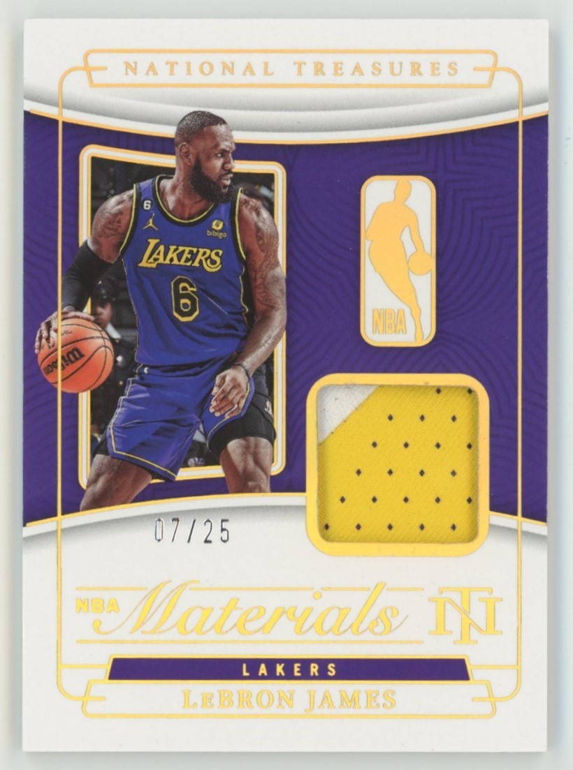 07/25!!【Lebron James】2022-23 Panini National Treasures ナショトレ NBA Materials Prime パッチカード 25枚限定 レブロンジェームス_画像1