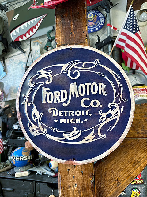  Ford motor Company раунд type жестяная пластина табличка (DETROIT) # american смешанные товары America смешанные товары 