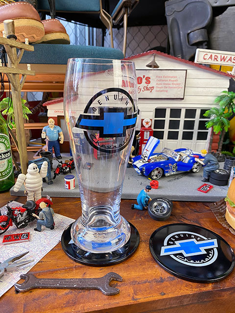 Chevrolet Pilsnerglass &amp; Coaster Set ■ Американские разнообразные товары американские разнообразные товары