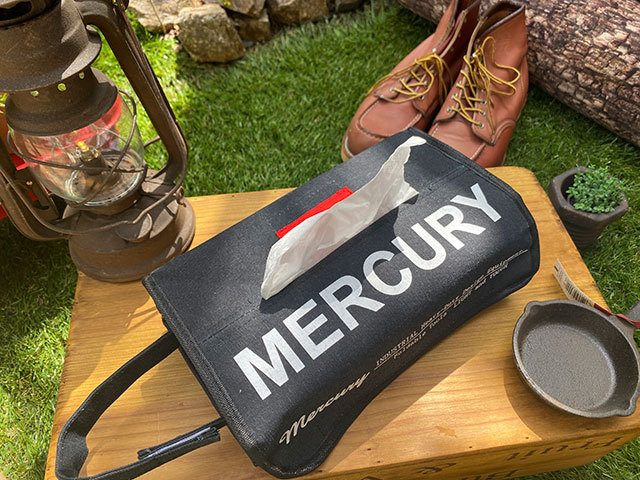  Mercury canvas tissue box cover ( black )# american miscellaneous goods America miscellaneous goods tissue box tissue case 