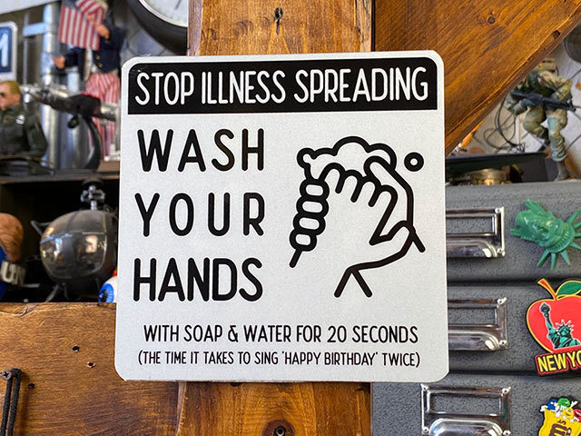 「手を洗いましょう」 ミニサイン（裏面シール付き） ■ アメリカン雑貨 アメリカ雑貨の画像1