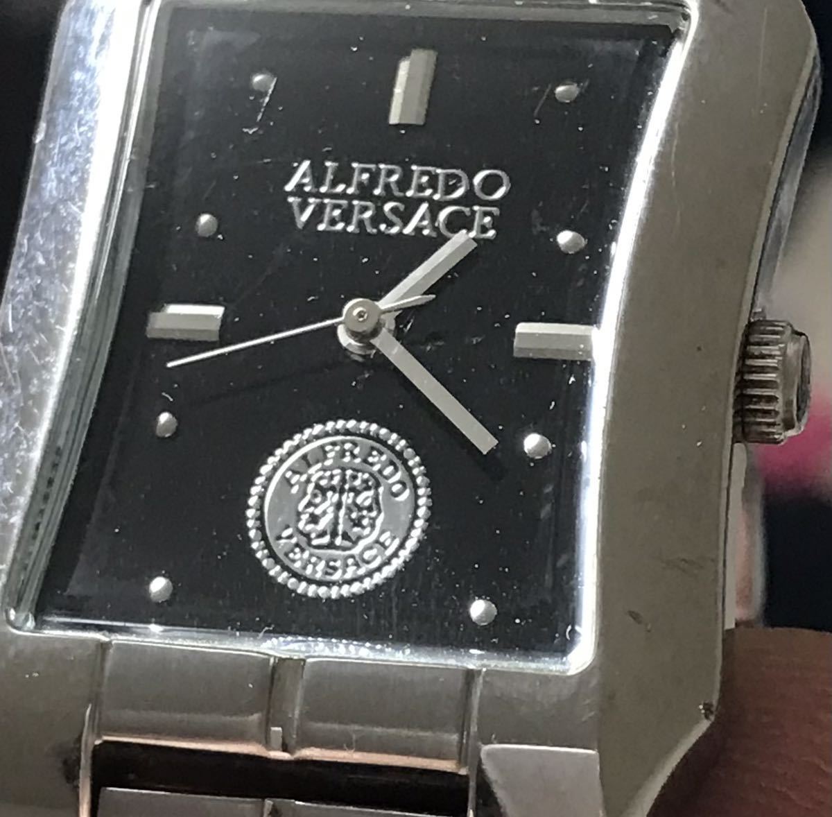 201-0068 ALFREDO VERSACE ヴェルサーチ メンズ　レディース　腕時計　金属ベルト　クオーツ　V791S 電池切れ 動作未確認_画像9
