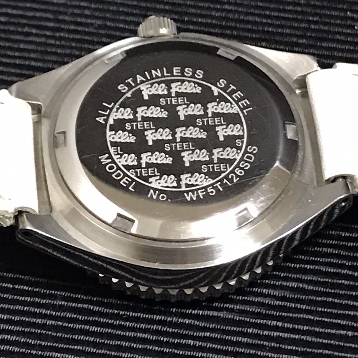m113-0036 Folli Follie フォリフォリ レディース腕時計 WF5T126SDS 替えベルト 替えベゼルセット 電池切れ 動作未確認 ジャンク_画像7