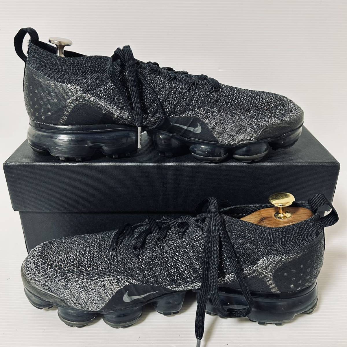 【美品】NIKE AIR VAPORMAX FLYKNIT 2 ナイキ エアヴェイパーマックス フライニット　942842-012 スニーカー　27.5cm ブラック　＊N_画像8