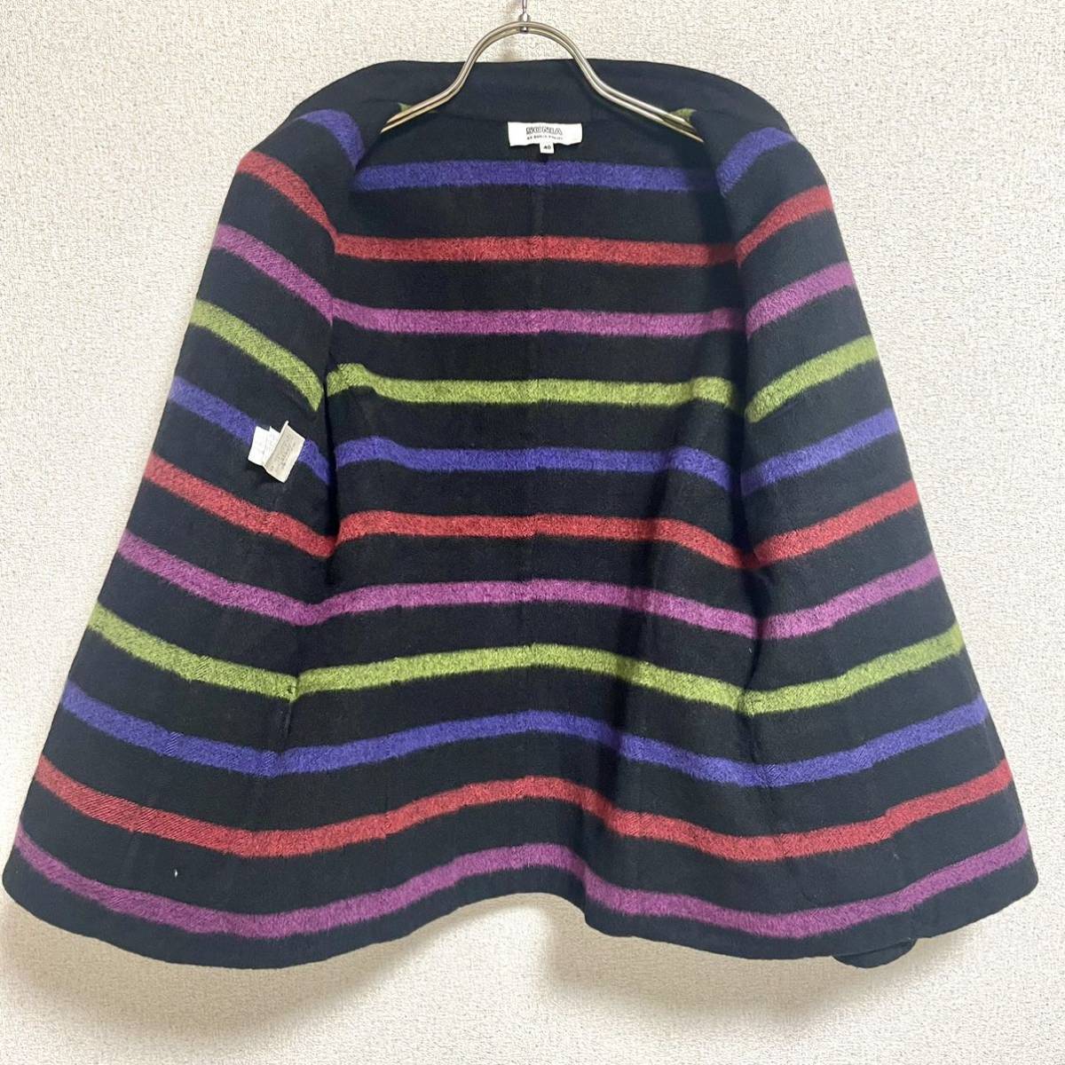 ソニアリキエル Sonia Rykiel アンゴラ混ショートコート ジャケット ステンカラーコート ブラック サイズ40 レディースL相当 ＊14の画像3