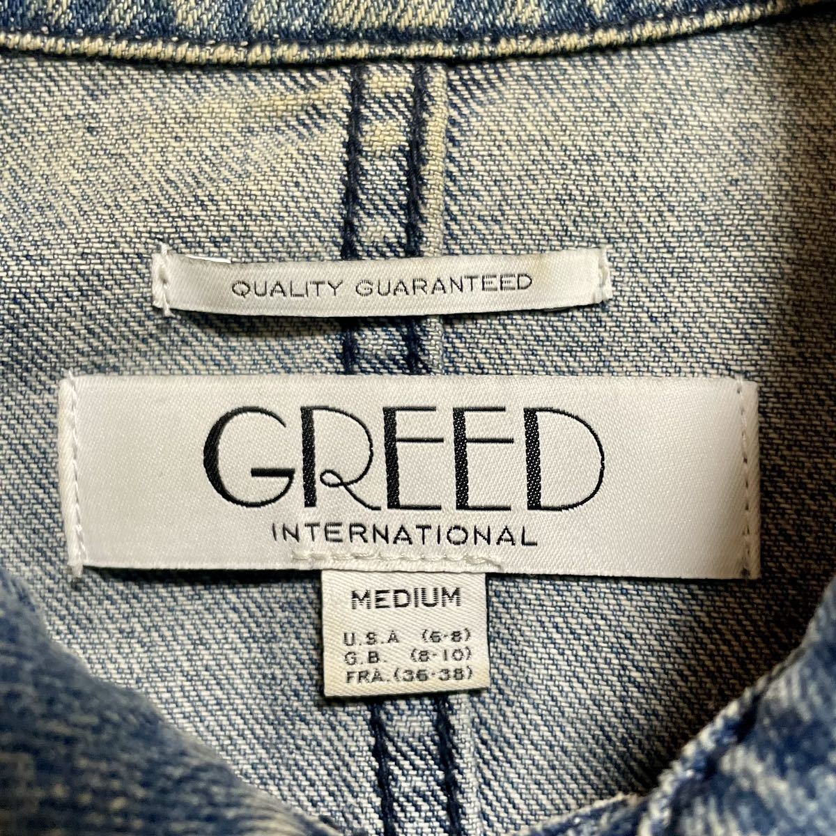 Greed International グリードインターナショナル デニムジャケット Gジャン ブルー サイズ36-38 レディースM ＊23_画像2