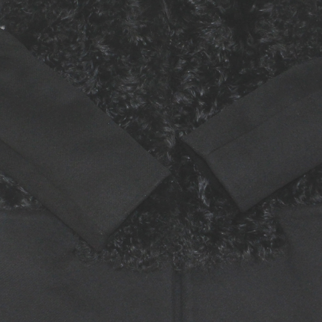 超美品 TERZAKOU PARIS テルザクパリ 仏製 ファー付きカシミヤ100％ コート 38 ブラック ロングコート シルク100％総裏地_画像4