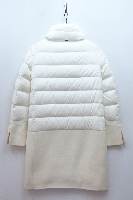  hell noHERNO unusual material high‐necked combination down coat lady's *38 PI0684D white kz4624209288