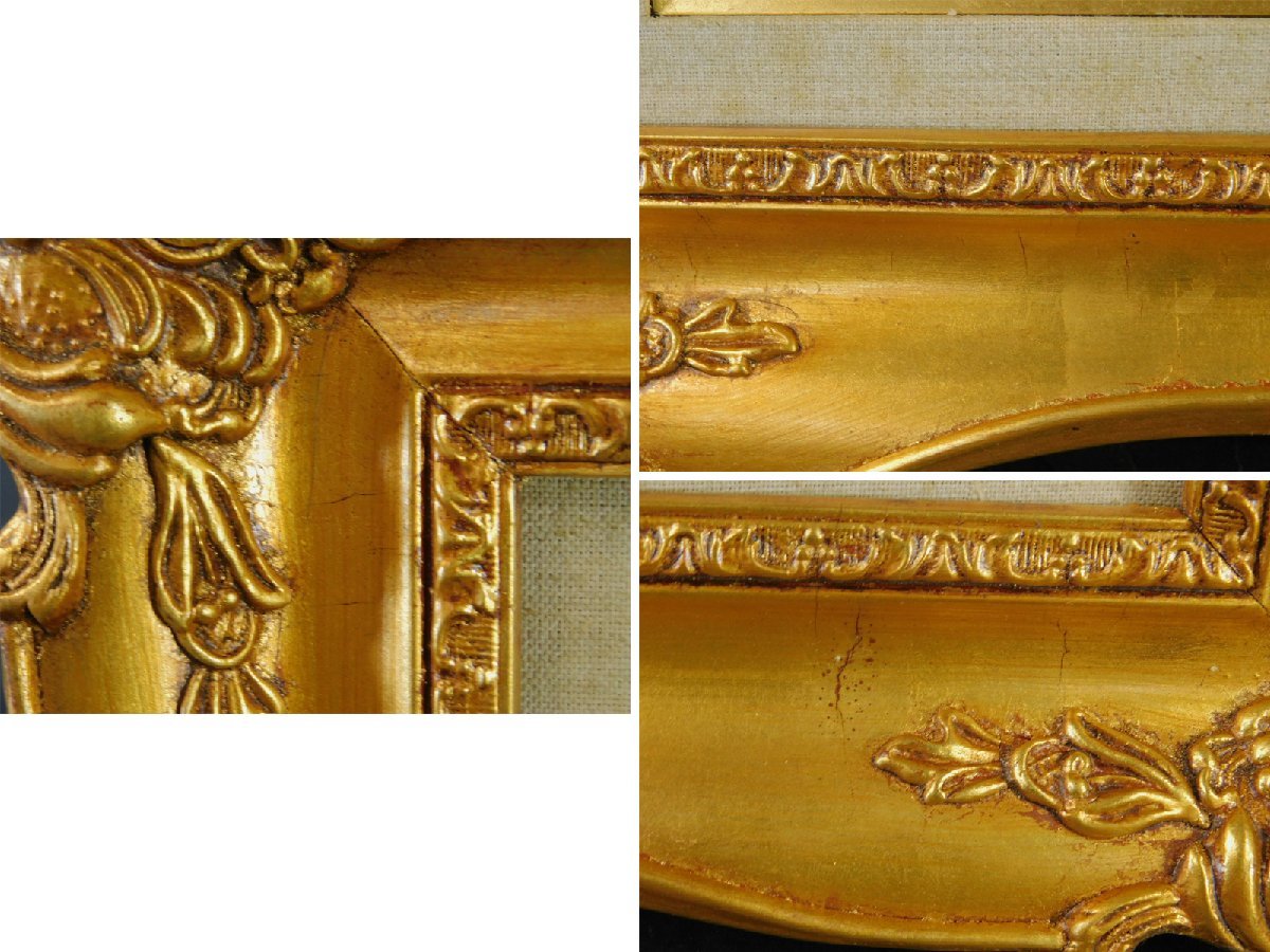  пустой сумма рама из дерева оборудование орнамент золотая краска ( Gold ) живопись масляными красками сумма SM( Sam отверстие ) акрил поверхность специальный бумага коробка б/у товар OK4828