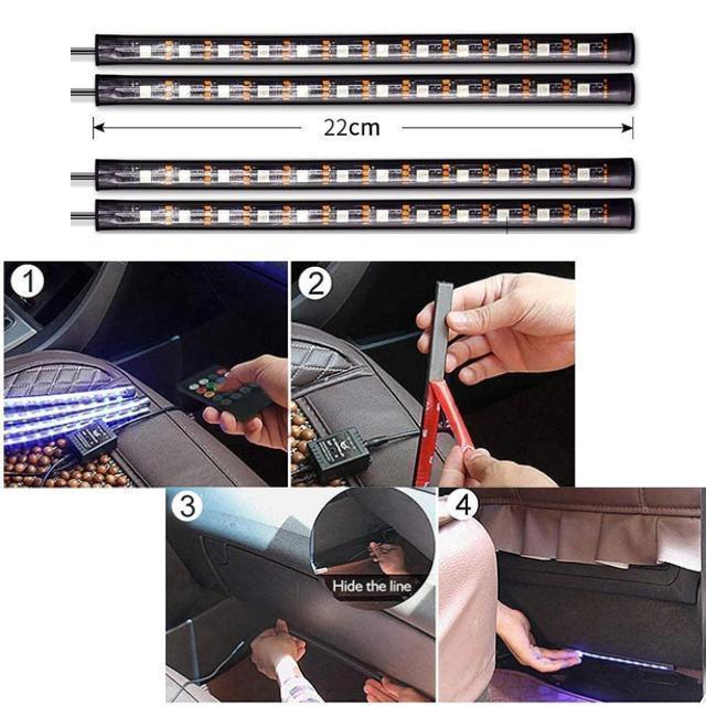 ledテープ USB式 車 RGB テープライト USB式 車内装飾 48LED_画像10