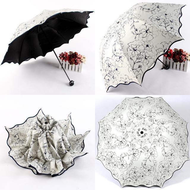 折りたたみ傘 花柄 レディース 晴雨兼用 紫外線 完全遮光 UVカット 携帯_画像9