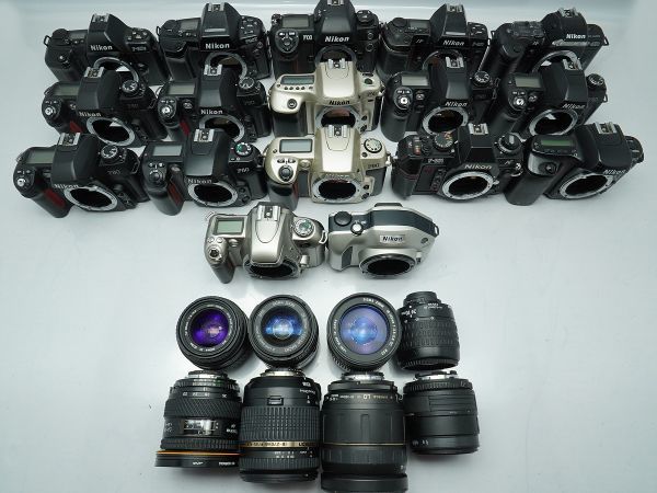 ★ニコン AF一眼&レンズなど★F-601M/F-801/F-401s/F-501/F90X/F100/IX-NIKKOR/ 等 計:25点まとめ【ジャンク品】29358_この写真にあるものが全て