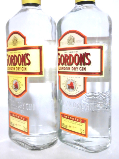 [L2] old bottle Gordon do Rizin regular goods 2 pcs set [Gordon\'s Dry Gin]