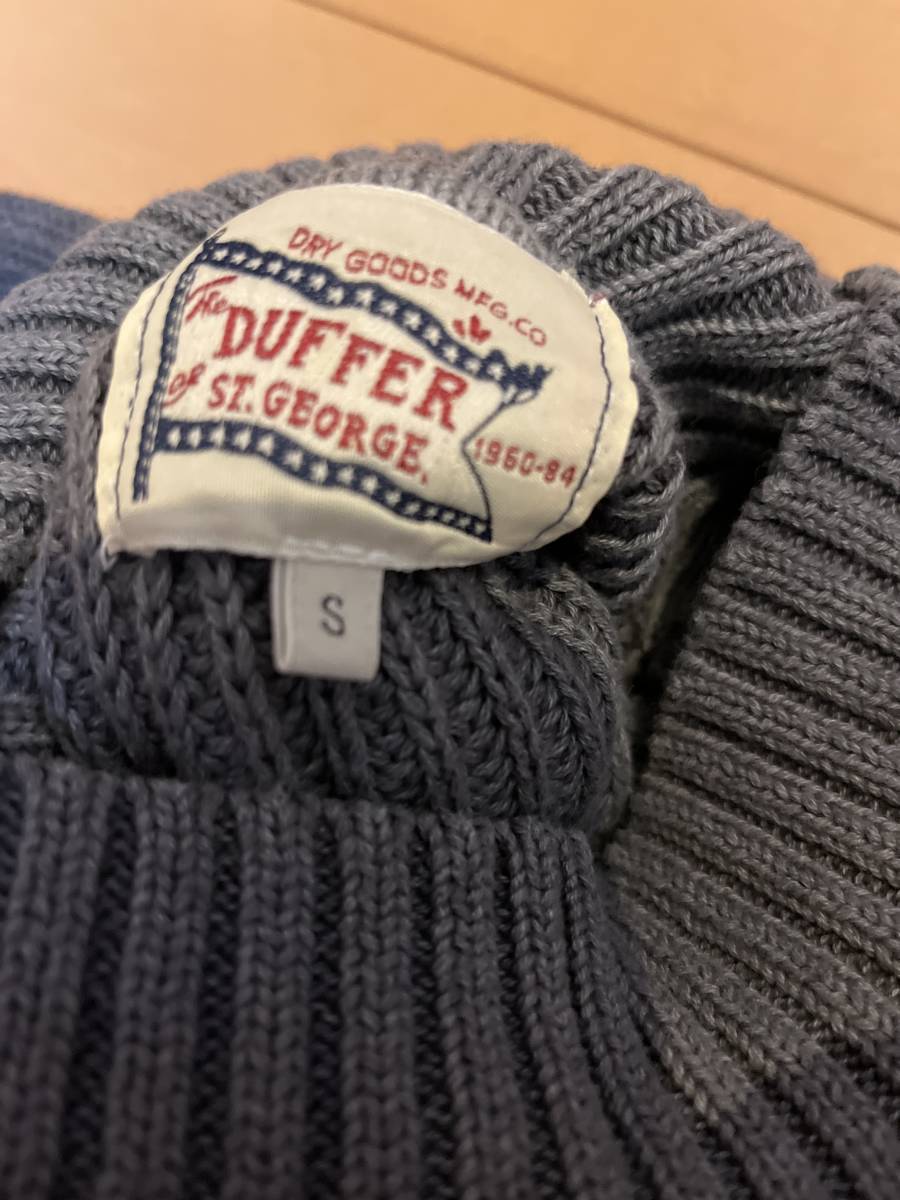 DUFFER of ST.GEORGE ダファー オブ セントジョージ 】ピグメント染め 畦編み コットン タートルニット セーター _画像6