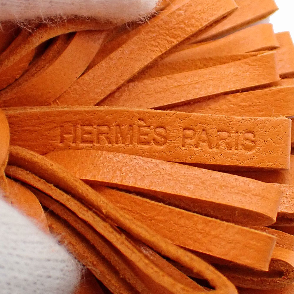  не использовался товар HERMES Hermes karu men unodo лыжи очарование H060208CKanyo-miro orange мак rose Azare бахрома 