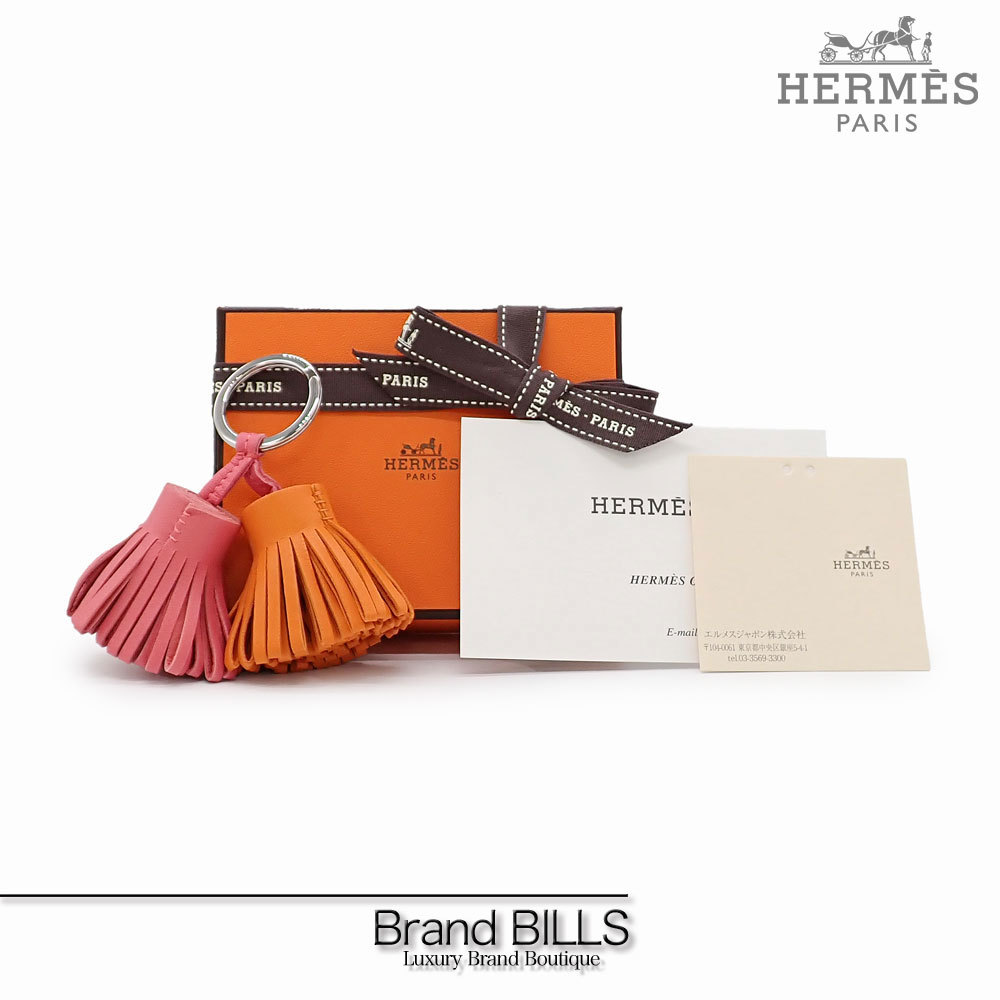  не использовался товар HERMES Hermes karu men unodo лыжи очарование H060208CKanyo-miro orange мак rose Azare бахрома 